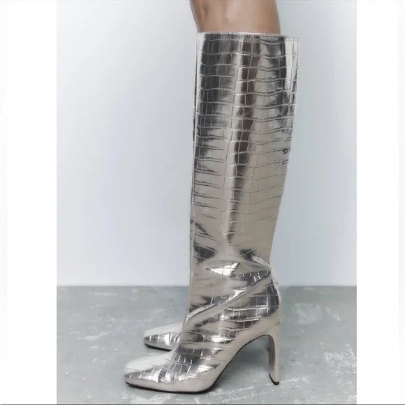 zara-shoes-zara-metallic-silver-laminated-crocodile-knee-high-boots
